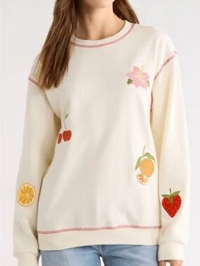 Golden Hour Fruit Embroidered Sweatshirt